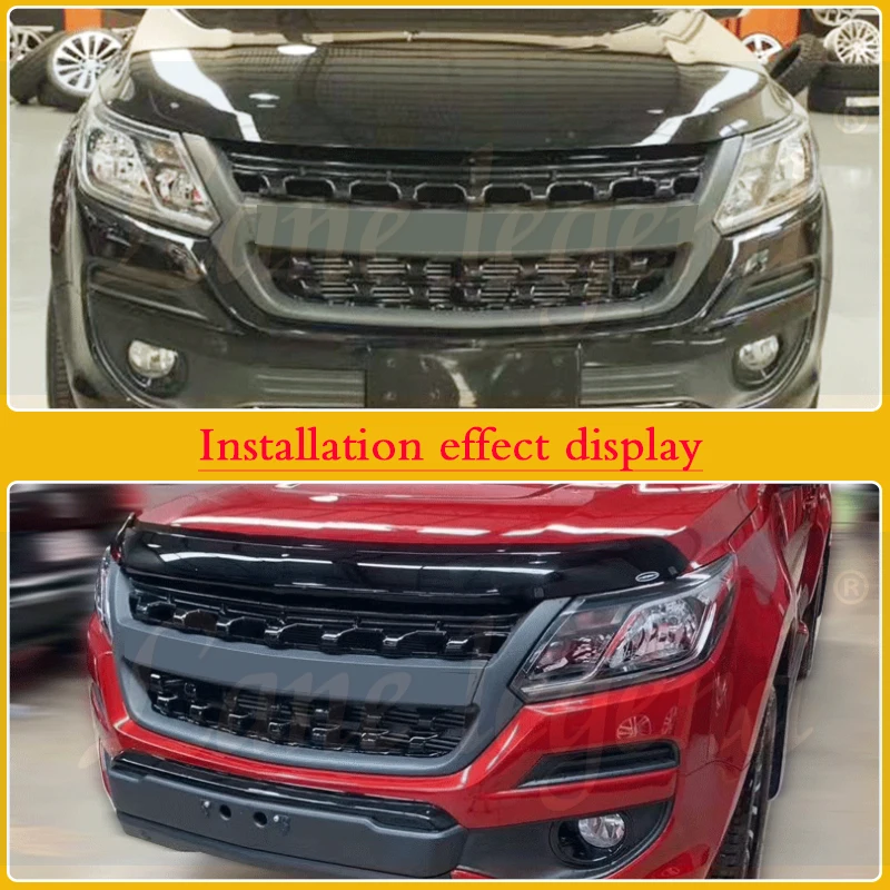 For Chevrolet Colorado S10 2016-2018 Car Front Racing Facelift Mesh Grille with ABS Front grille trim accessories