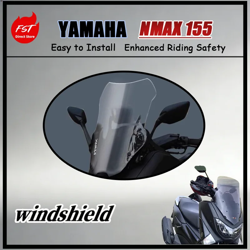 FOR 2020-2024 NMAX155 TCS Adjustable Elevating Windshield Impact-Resistant Road Debris Protection Motorcycle Windscreen