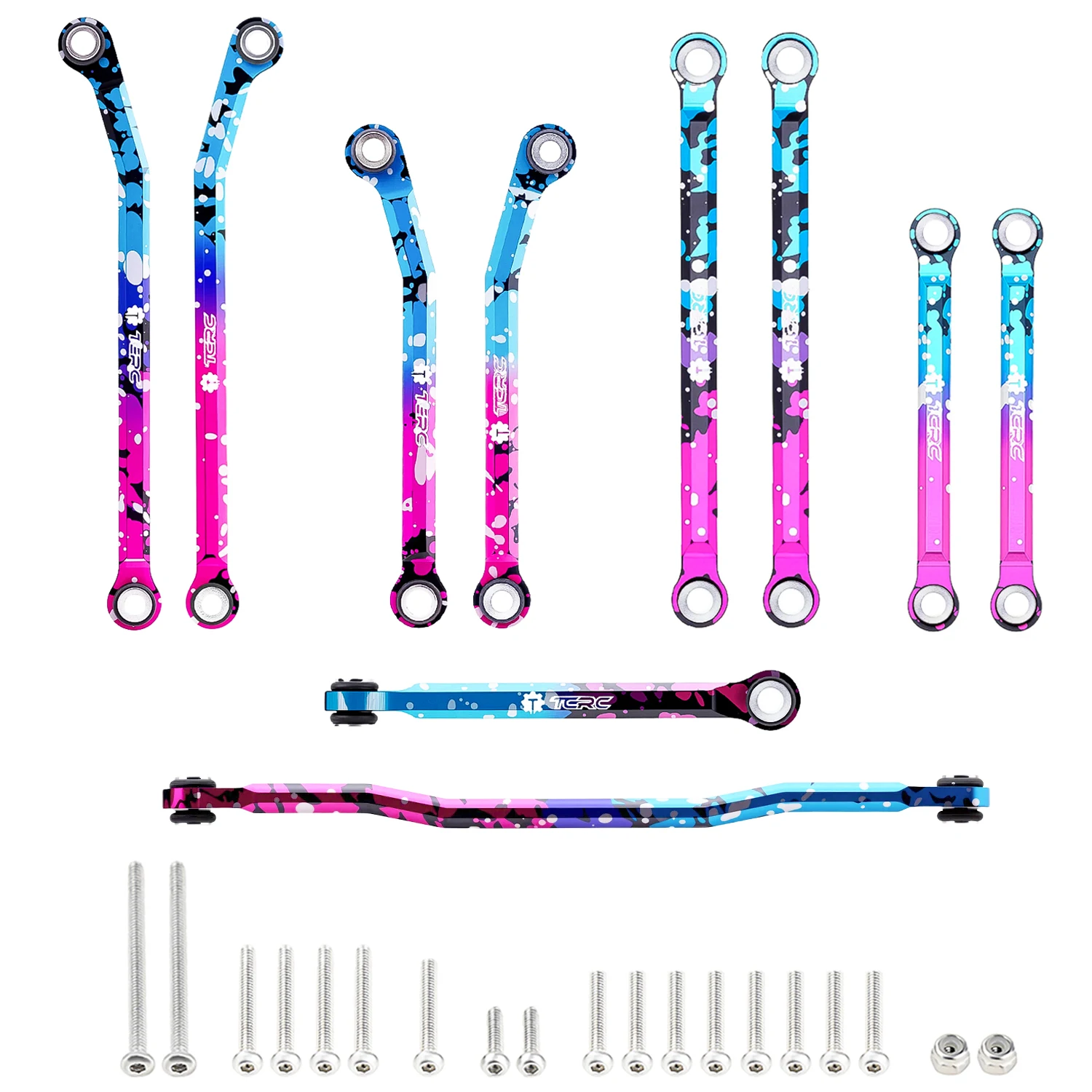 TCRC 10PCS Splash Anodizing Aluminum High Clearance Chassis Links and Steering Links set for HPI Venture18 Upgrade