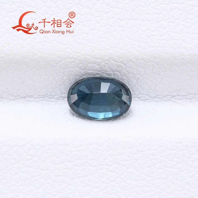 الياقوت الأزرق الداكن الطبيعي 0.7ct شكل بيضاوي يتوهم قطع أحجار كريمة مفكوكة مجوهرات الزخرفية هدية NGTC معتمدة #4