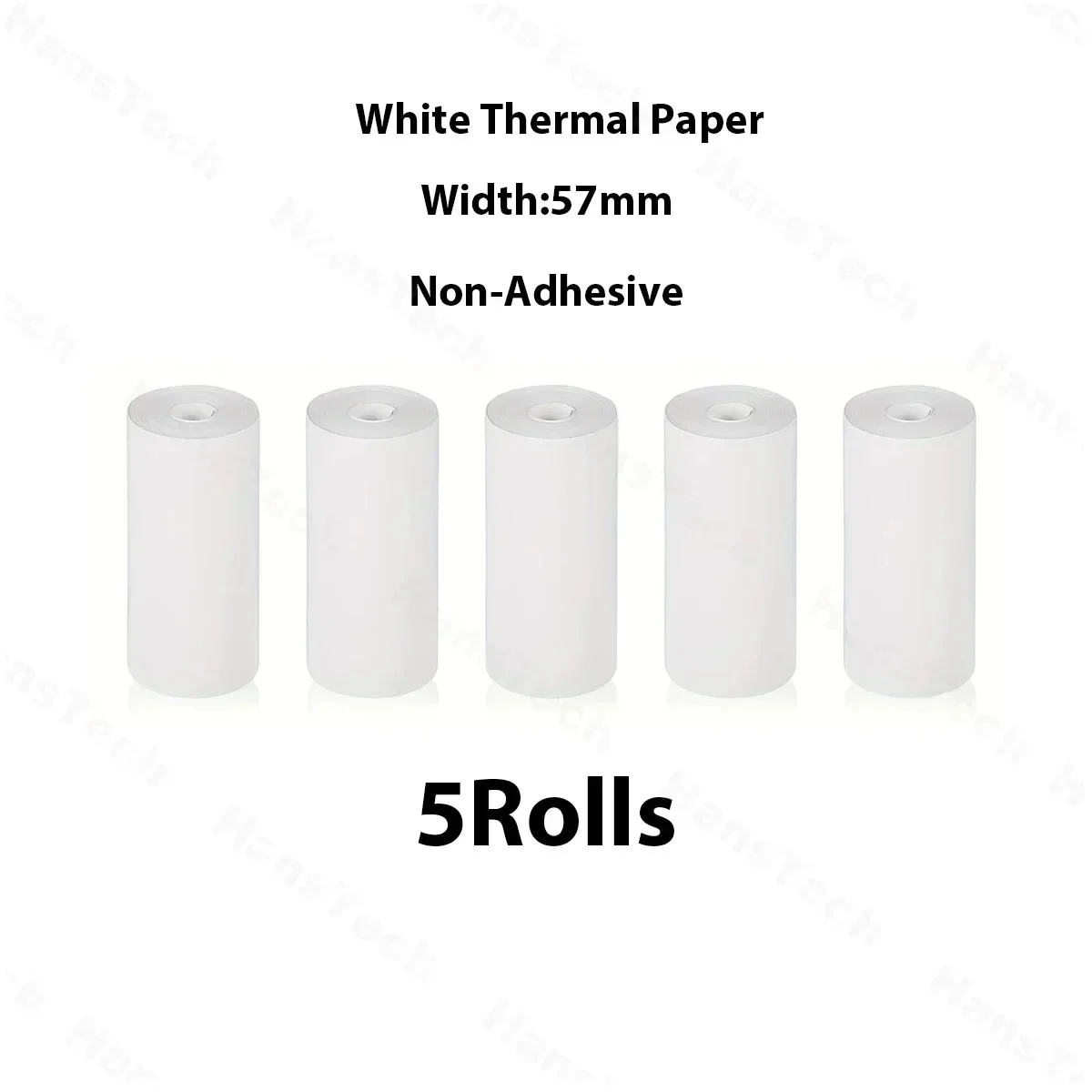 

5 Rolls White Printable Paper Rolls Mini Printer Paper Thermal Label 57 X 25mm Heat Sensitive Thermal Paper Rolls