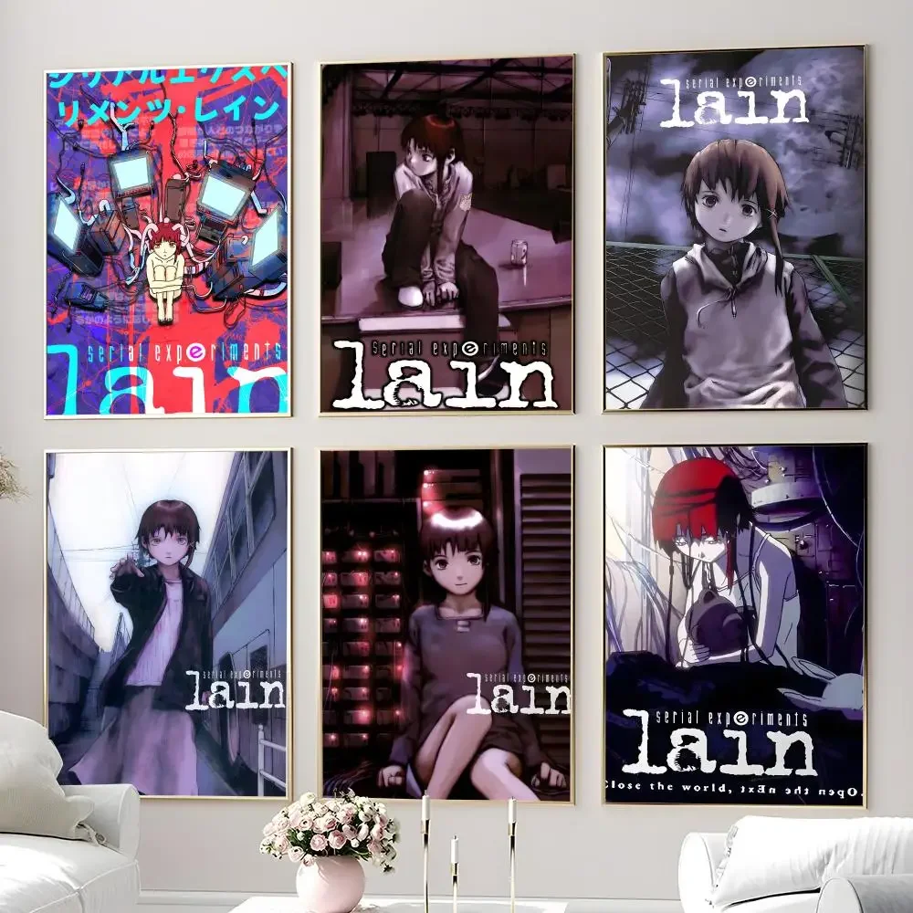 Affiche murale imprimée Anime S-Serial.Experiments.Lain, adaptée au salon, chambre à coucher, bar, salon, décoration de la maison, cadeau
