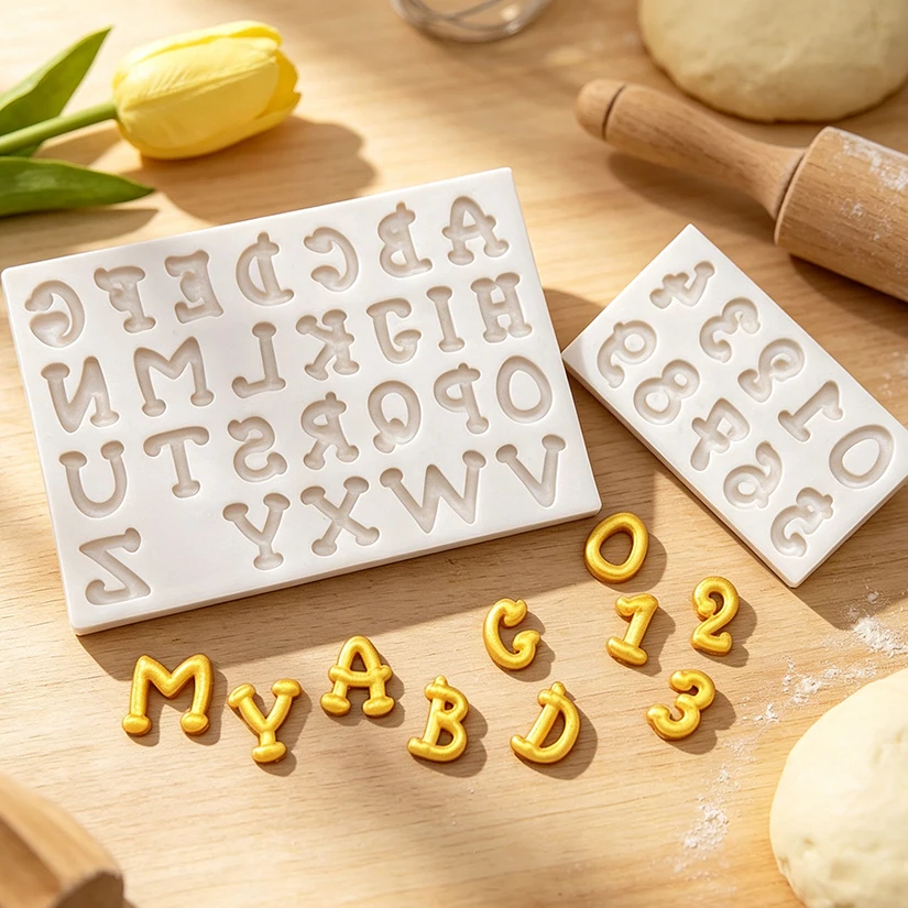 Alphabet Number Silicone Sugarcraft Mold Resin Tools Cupcake Fondant Cake Decorating Tools