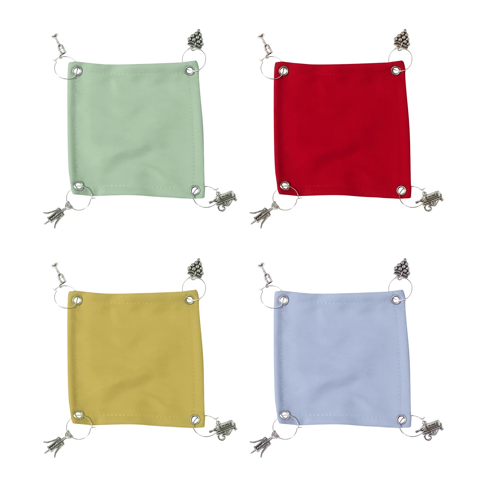 4 Set Wine Glass Insect-proof Dust-proof Breathable Reusable Decorative Covers with Pendants for Picnics And Outdoor Use