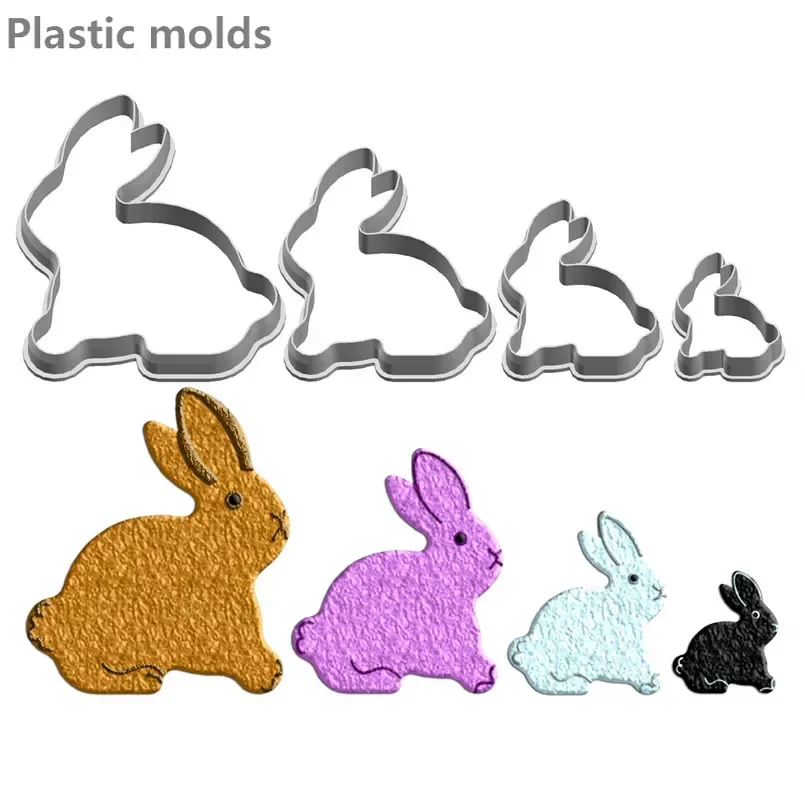 Four Specifications Cartoon Animal Pet Big Rabbit,Plastic Mold,Cake Fondant Tools,Cookie Sushi and Fruits Cutters