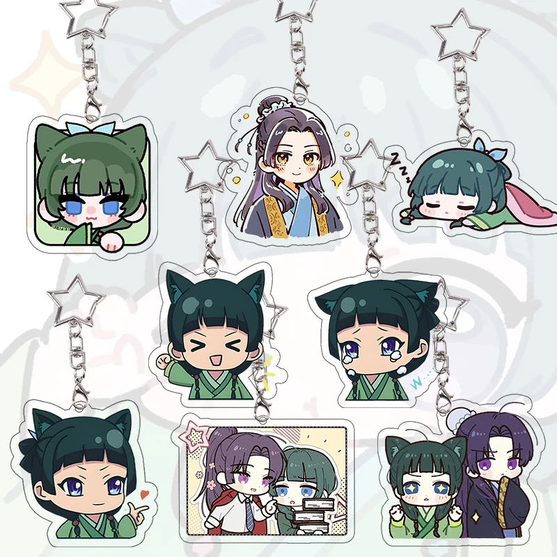 The Apothecary Diaries Acrylic Keychain Girl Maomao Jinshi Kawaii Exquisite Keyring Chibi Cat Ears Charms Anime Cartoon Gift
