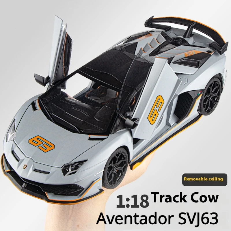 

1:18 Lamborghini Aventador SVJ63 Alloy Toy Car Model Wheel Steering Sound and Light Children's Toy Collectibles Birthday Gift