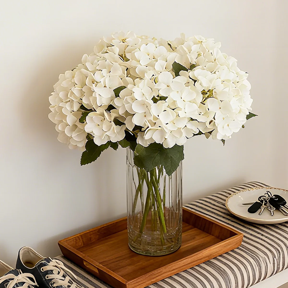 Künstliche Blumen Seiden-Hortensien Vase Heim-Raumdekoration Zubehör Hochzeitskranz Künstliche Pflanzen Festliche Girlande Material Geschenke