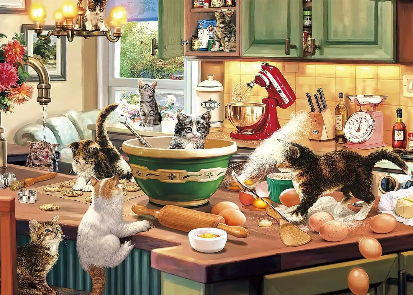 

Wooden Puzzle 1000/300/120 Piece for Kitchen Cats Jigsaw Puzzle Bedroom Gameroom Livingroom Home Decor Birthday Party Gift