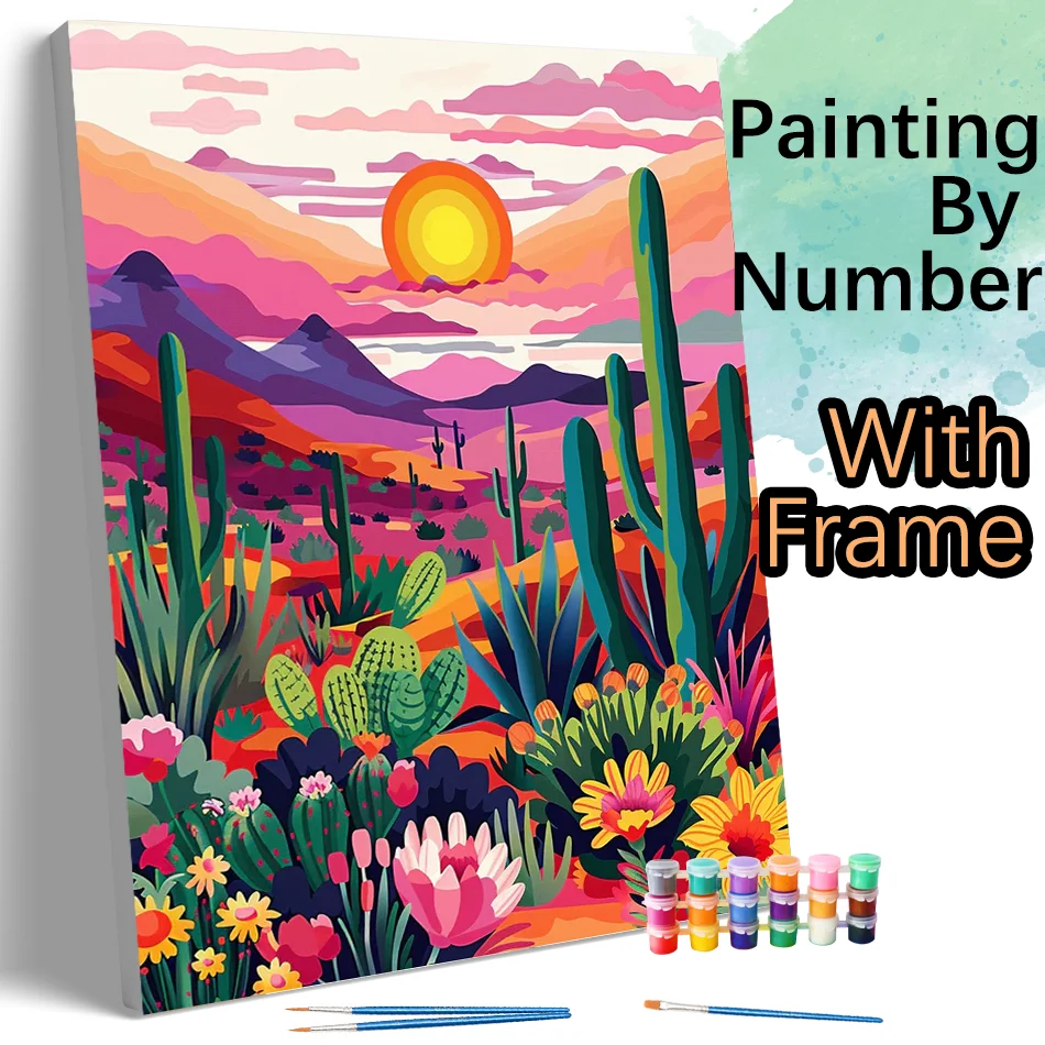 

RUOPOTY Framed Painting By Numbers Flowers Beginner Kits Easy To Paint Picture By Number Diy Crafts Kits For Home Decors 20x30cm