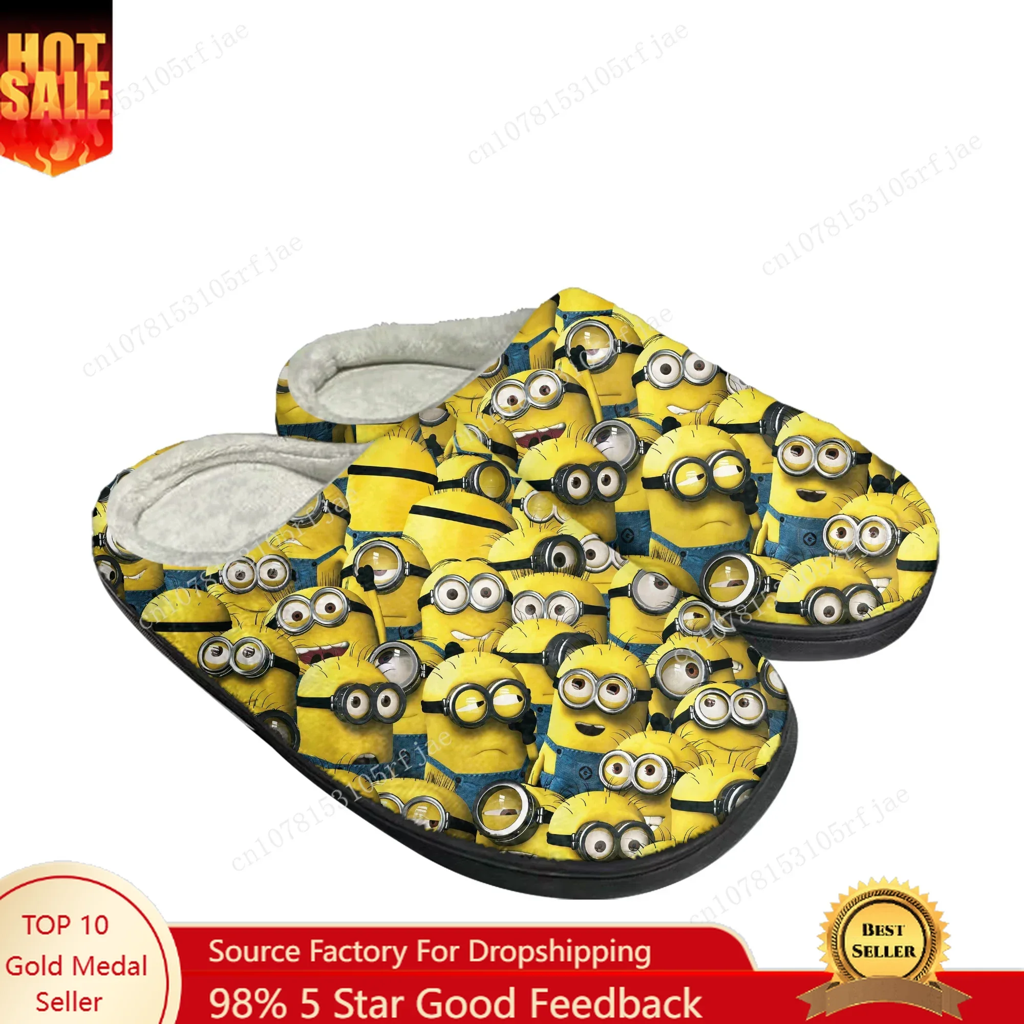 Kevin Stewart Home Cotton Slippers Little Yellow Man Cartoon Men Women Plush Bedroom Casual Keep Warm Shoes Tailor Made Slipper