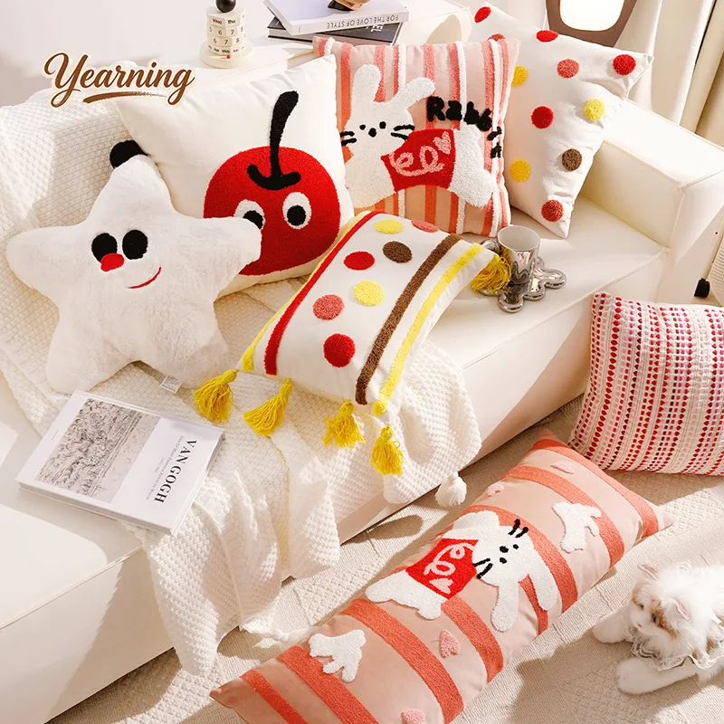 

Cute Cartoon Dopamine Pillow Sofa Throw Pillow Cushion Bedroom Bay Window Cushion With Core