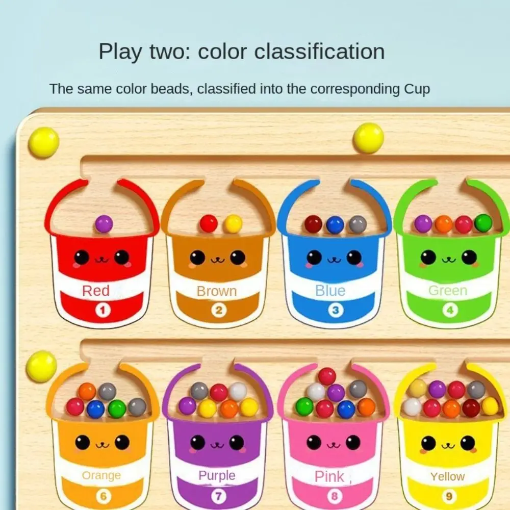 Jogo de posicionamento de madeira montessori magnético, brinquedos de treinamento de concentração educacional colorido