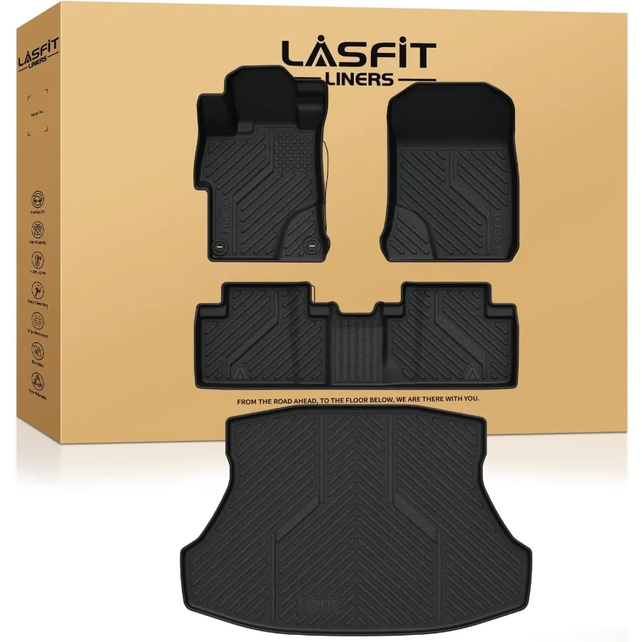 

AllWeather TPE Custom Fit Floor Mats Trunk Mat for Honda Civic Sedan and Sedan Si 20122015 Includes 1st 2nd Row Floor Liners an