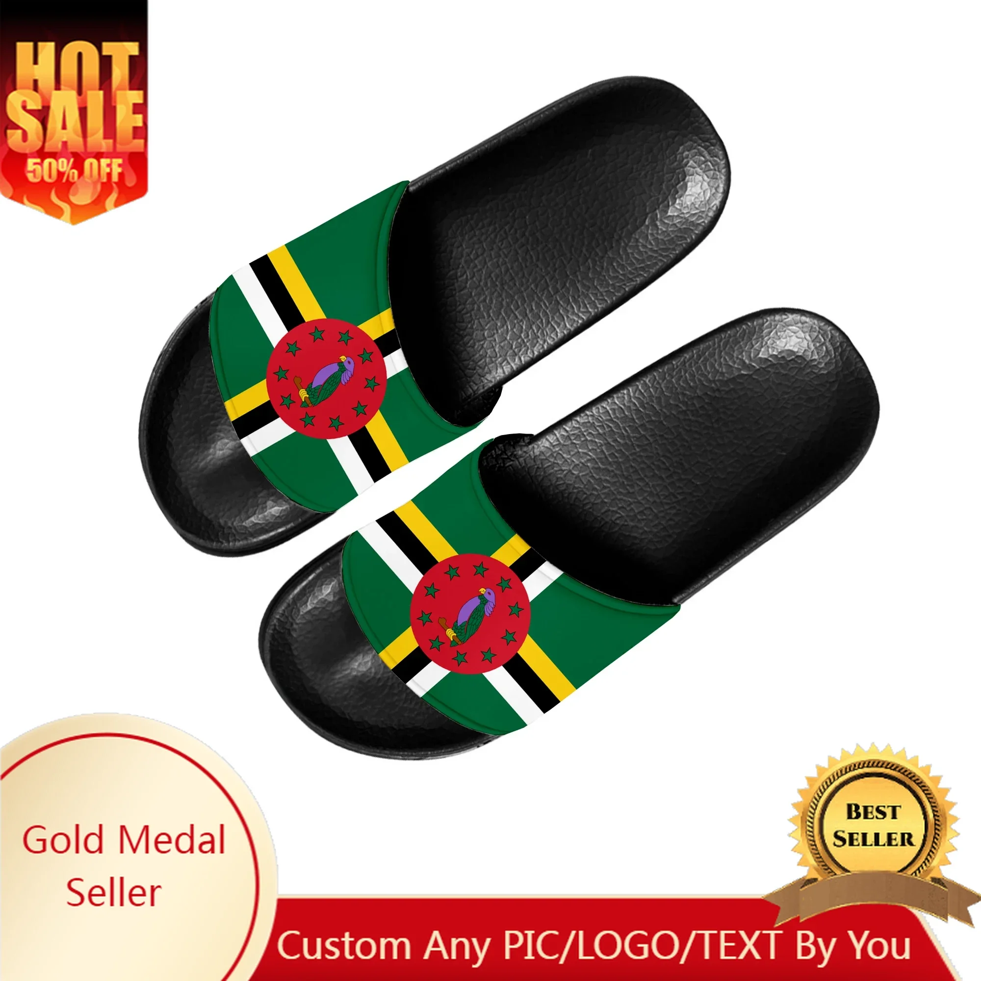 Commonwealth of Dominica Flag Slippers Home Water Shoes Men Women Teenagers Children Beach Pool Sandals Custom Summer Slipper