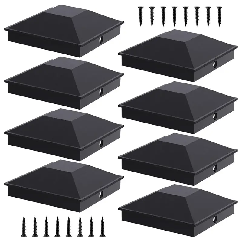 BSEVB-8PCS Capuchons de poteau de clôture de 5 pouces avec 16 vis et installation facile, robustes e