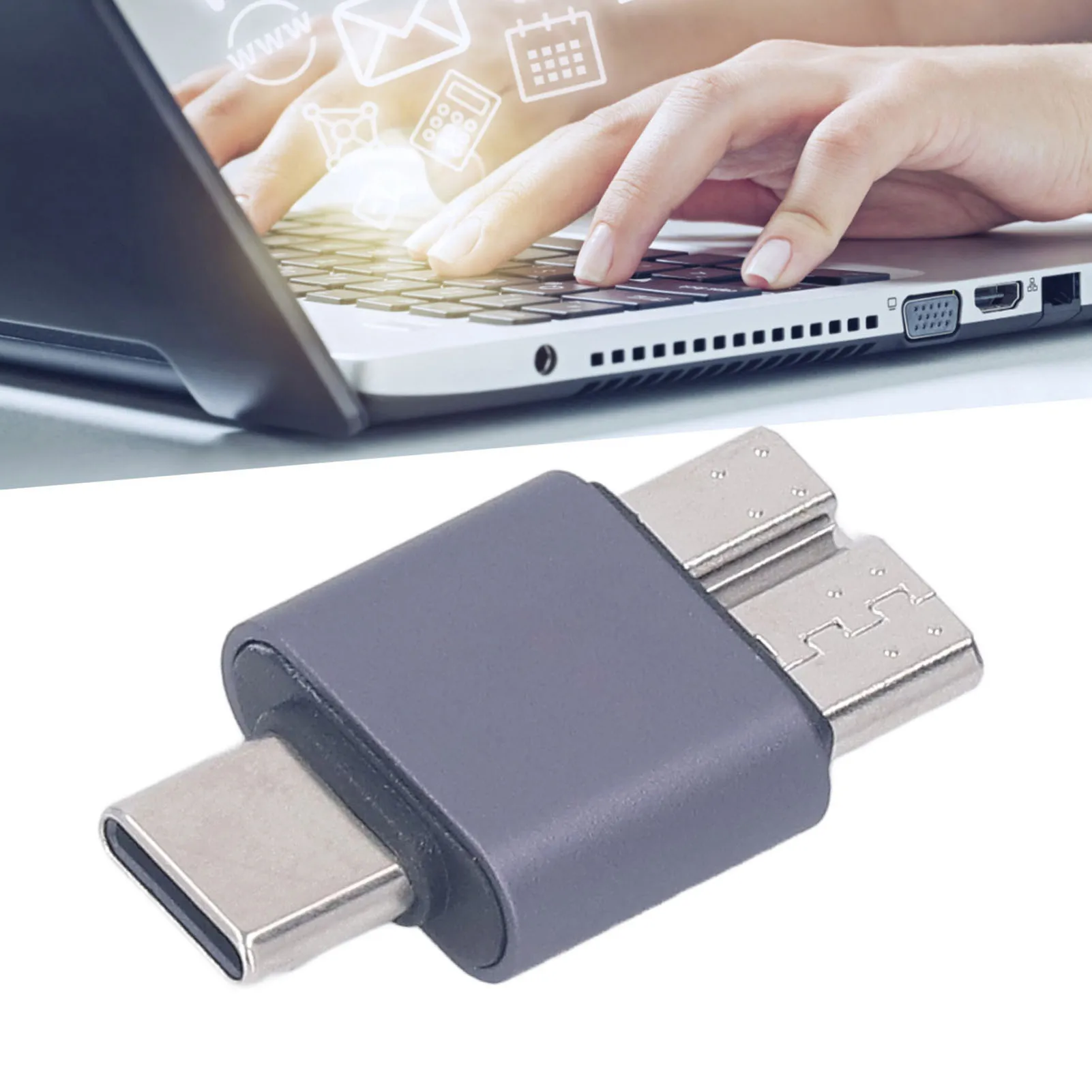 USB Type C Male Convert Connector Fast Charging Aluminum Alloy  B To USB C Adapter USB 3.0  Portable for Laptops