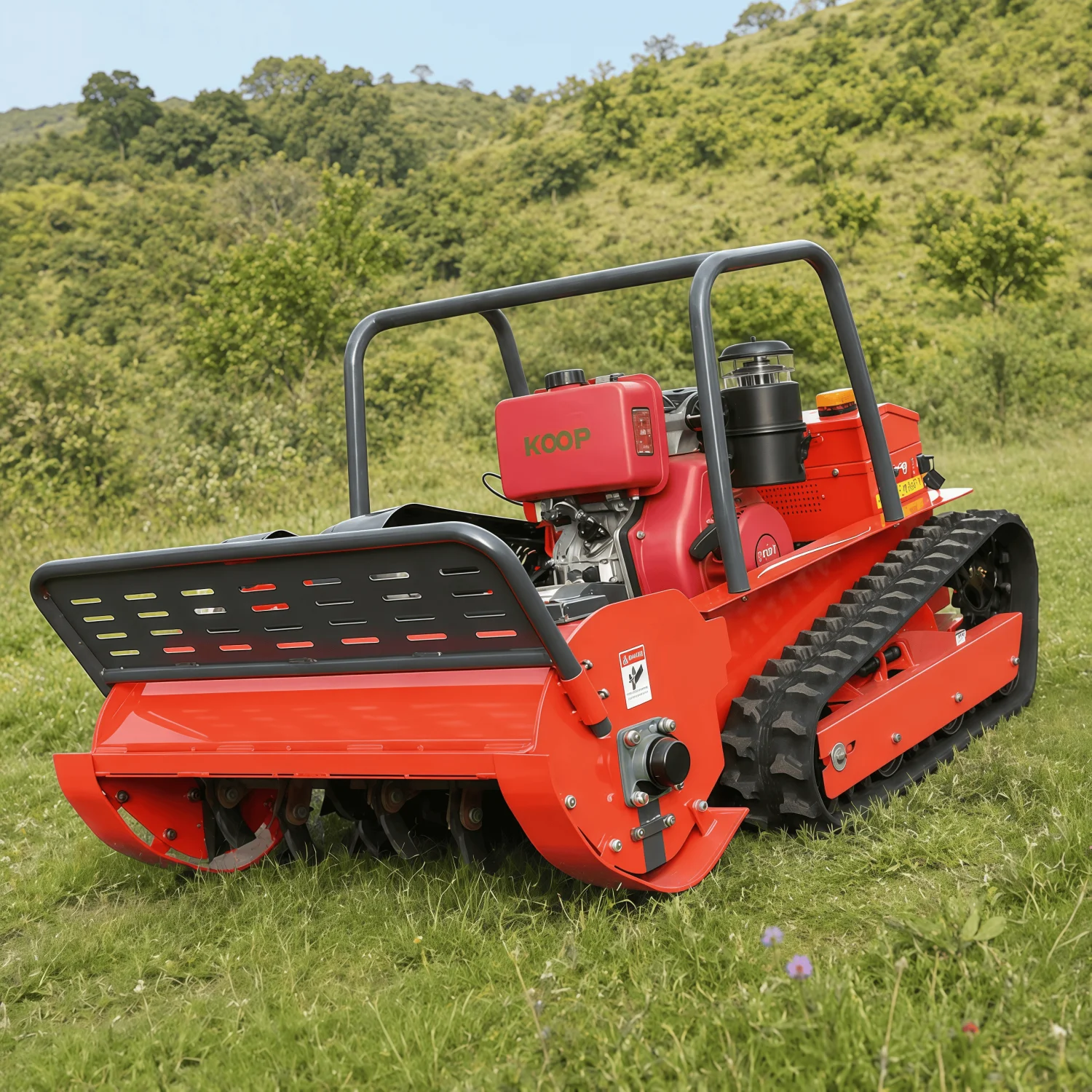 Remote Control Lawn Mower 1000mm Cutting Width RC Grass Cutter Heavy Duty All Terrain Brush Mower for Farm Orchard Garden
