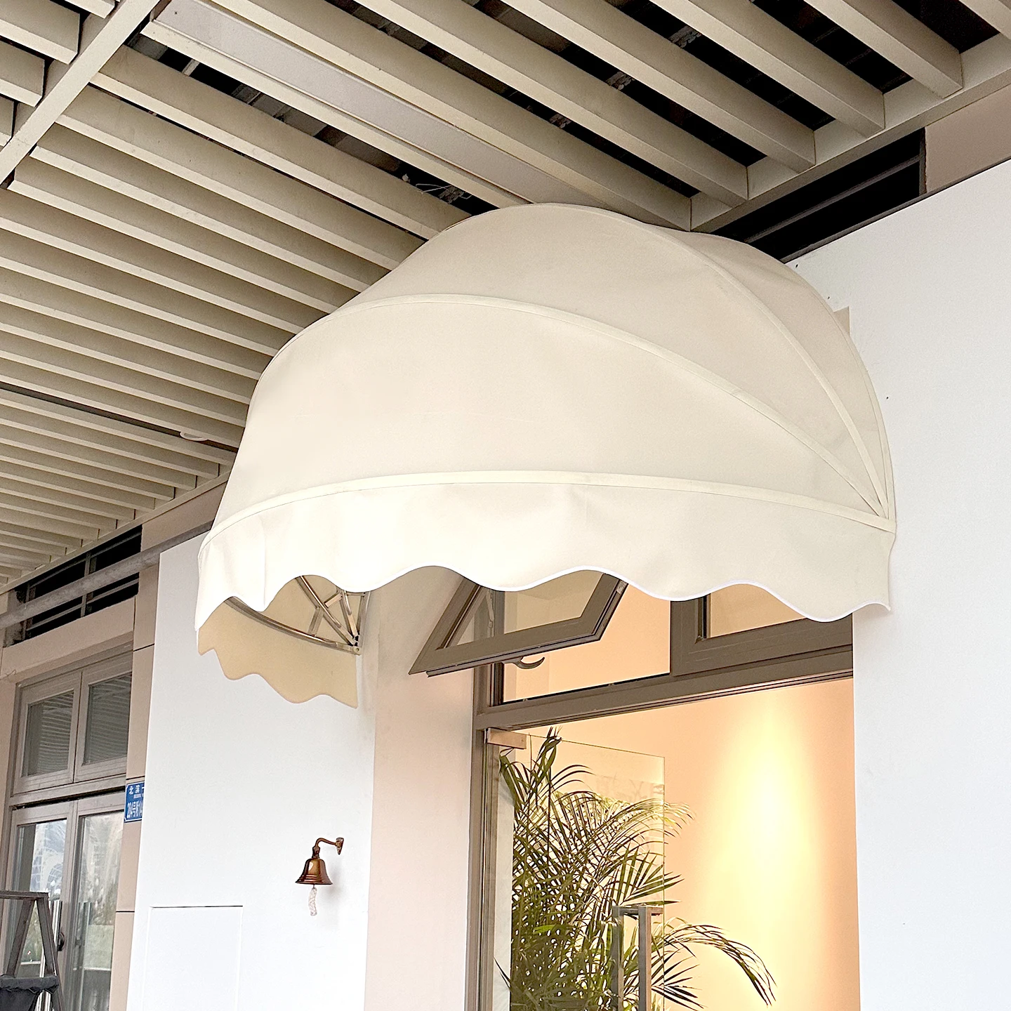 Commercial Outdoor Garden French Style Watermelon Door Half Acrylic PU Coated Manual Canopies CE Approved Aluminum Alloy Anti-UV