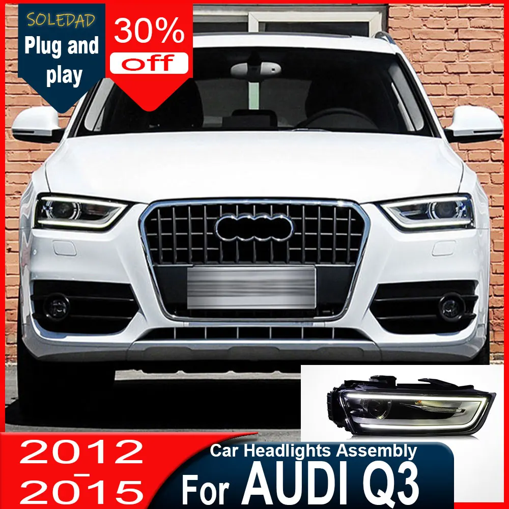 

Car Full LED Head Lamp for Audi Q3 LED Headlight 2012-2015 Headlights Q3 DRL Turn Signal High Beam Angel Eye Projector Lens