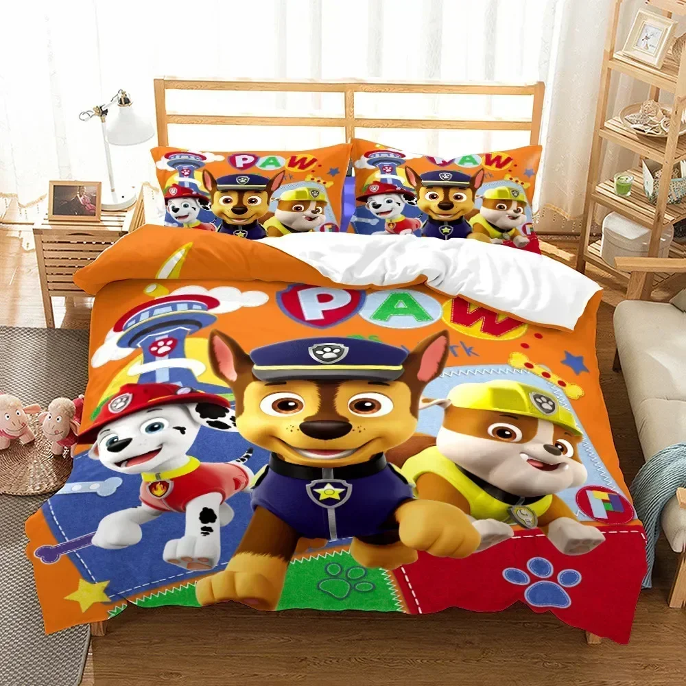 Hot Sale Paw Patrol Bedding Sheets Soft Duvet Cover Pillowcase Single Twin Full Size Kids Baby Cartoon 3d Bedroom Decor Gifts