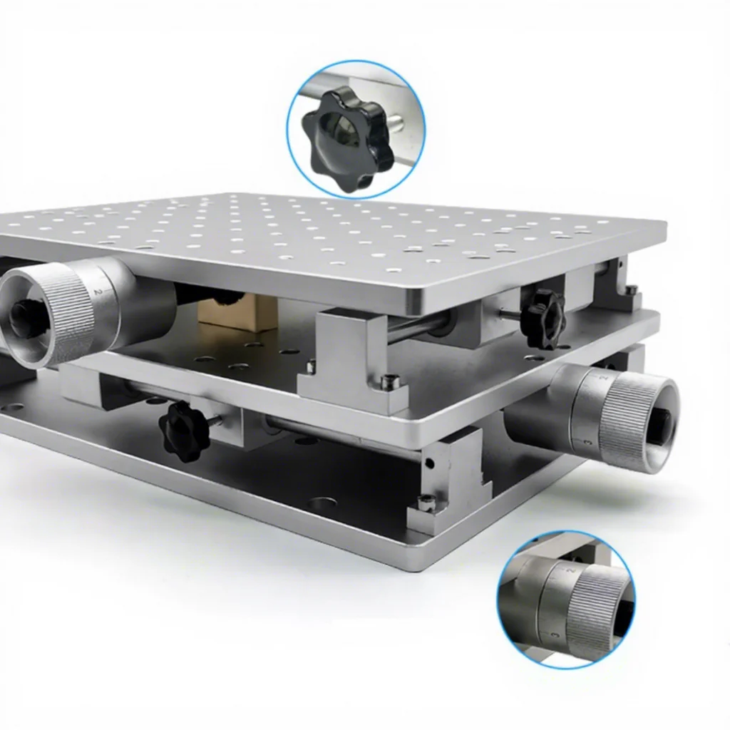 LY-2115/3022/3030 2D XY Displacement Worktable for UV  Marking Machine Use Manual Micro Adjustment Shift Silver Black