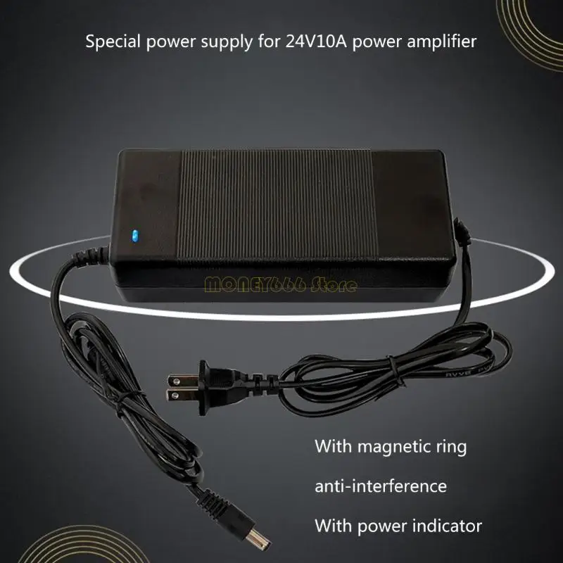 F62C DC24V 10A Switching Power Adapter AC100-240V 50/60Hz Power Supply Converter for Power Amplifier Board Power Supply