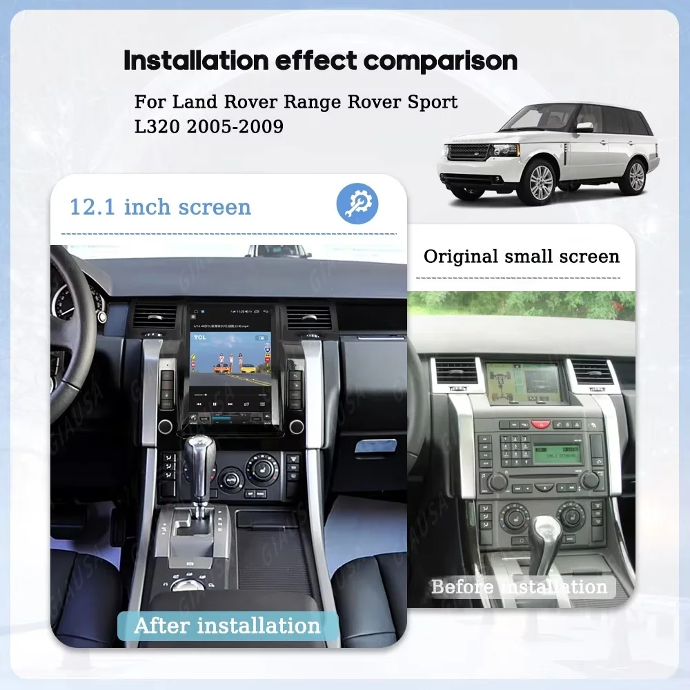 8+256G Android 14 For Land Rover Range Rover Sport 2005 2006 2007 2008 2009 CarPlay GPS Multimedia Radio Audio Player Head Unit