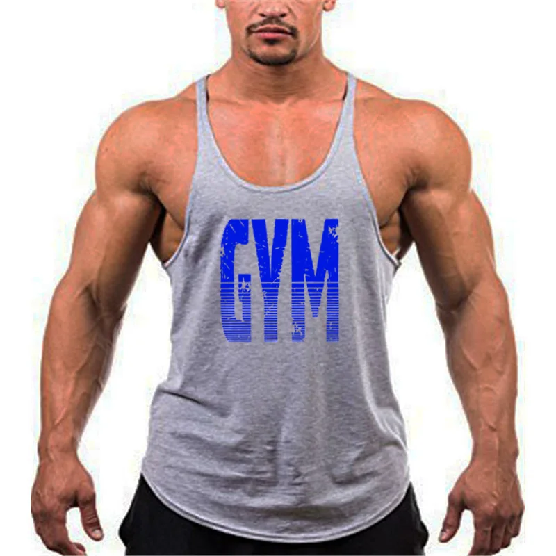 Fashion Bodybuilding Y-shaped Sports Fitness Vest Men's Sleeveless Loose Breathable Sweat-absorbing Training Clothes