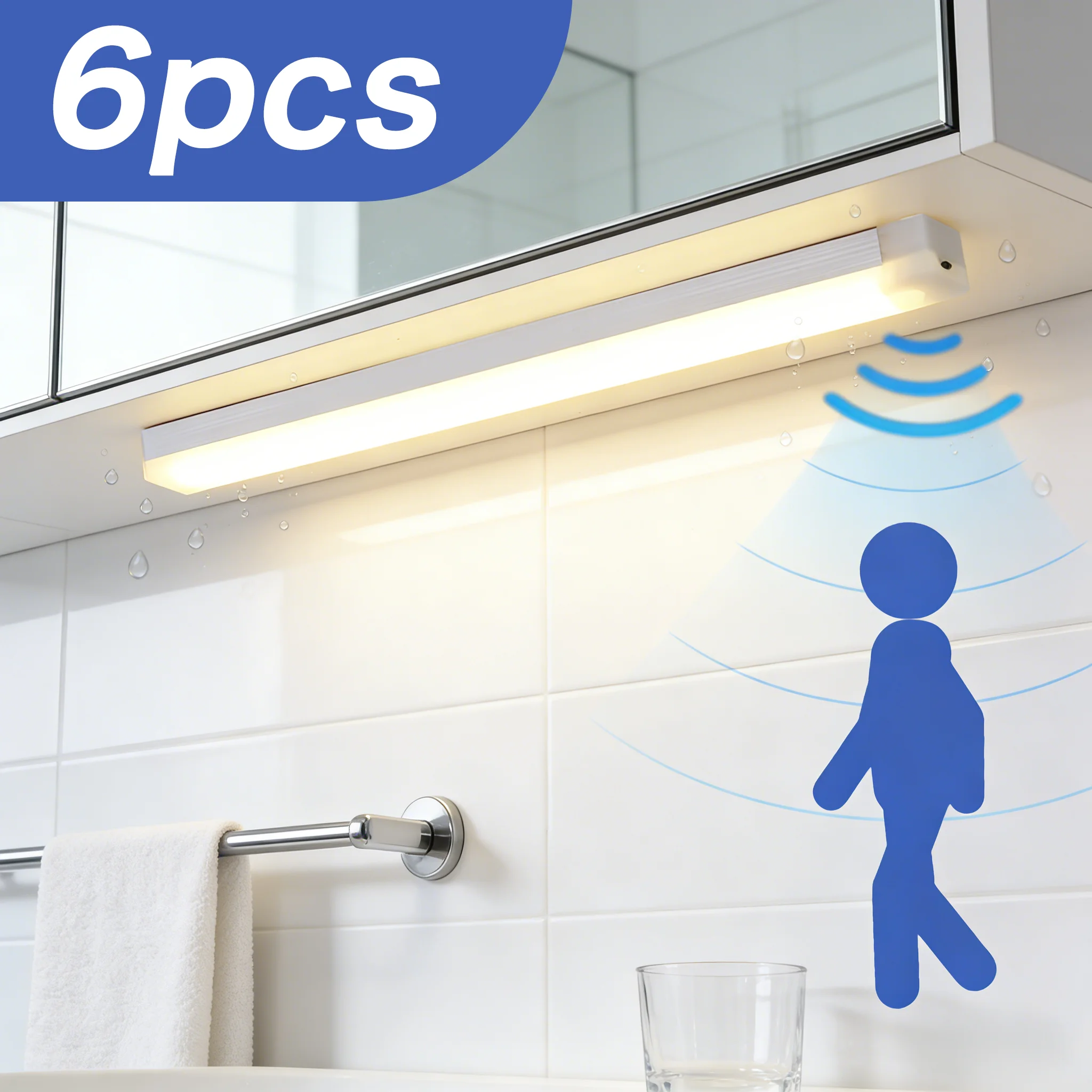 10-50cm Motion Sensor Light Night LED Lamp USB Battery Wall For Home House Room Bedroom Kitchen Wireless Decor Indoor Bathroom