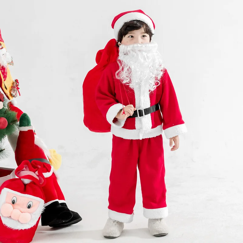 Christmas Children's Clothing Santa Claus Clothes Boys and Girls Thickened Lambskin Stage Costumes