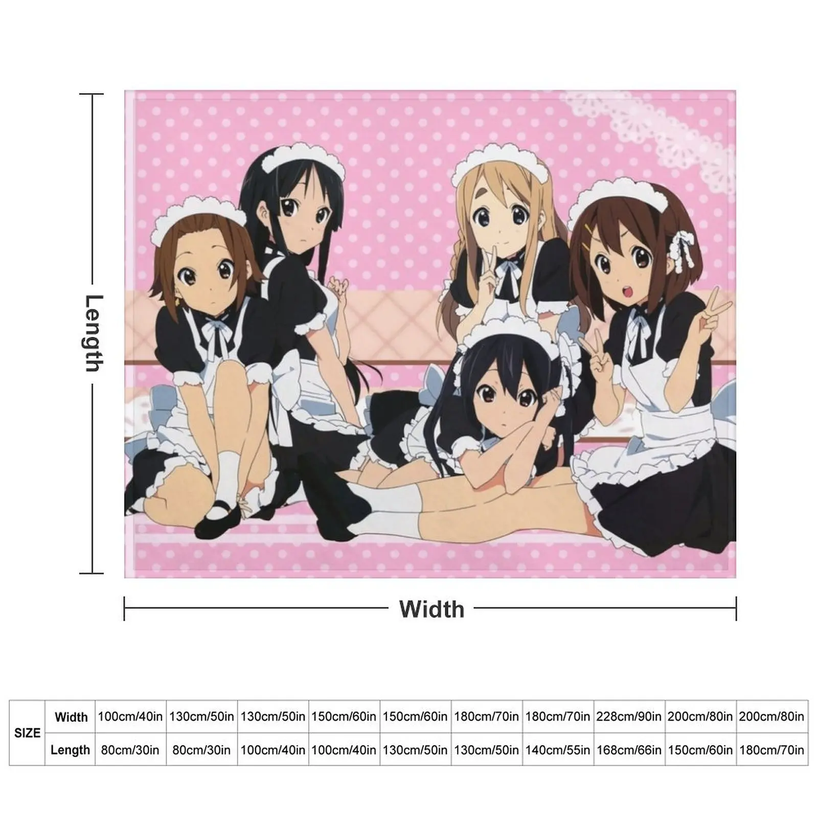 K-on! Maid Print Throw Blanket Moving Luxury Baby Blankets