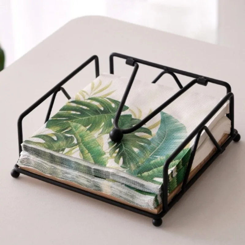 iron tissue box square napkin holder hotel cafe dining table square tissue storage rack