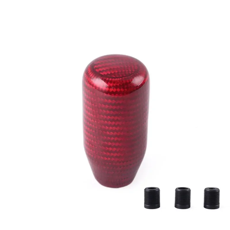 For Car Modification Real Carbon Fiber Gear Head Cylindrical Carbon Ripple Stick Head Transmission Shift Handle