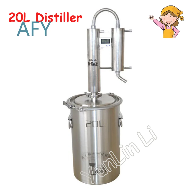20L Alcohol Wine Whisky Brandy Distiller for Home Brewing Moonshine Food Processor Copper Cooling Coil Still Kit for Spirits