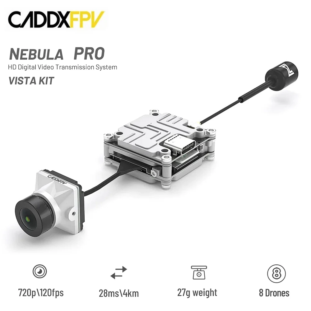 

CADDX Nebula Pro Vista Kit Frequency 5.725-5850GHz 720p 120fps 28ms/4km Supported F3/ F4/ F7 7.4-26.4V for DJI Goggles V2