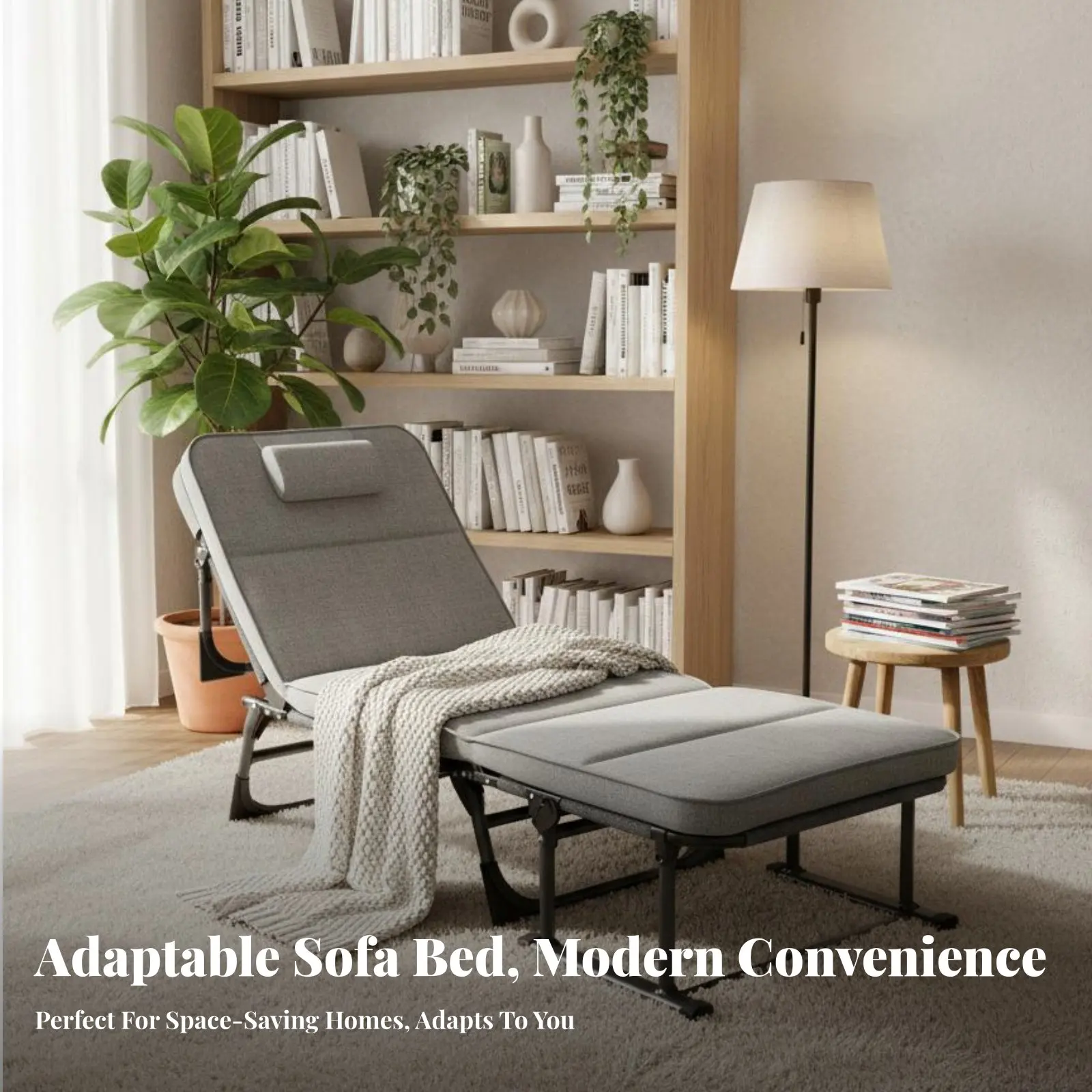 Adjustable Reclining Lounger Sit and Lie Two-in-oneUse Foldable Lounge Cot Easy Setup Sturdy Construction for Office Workers