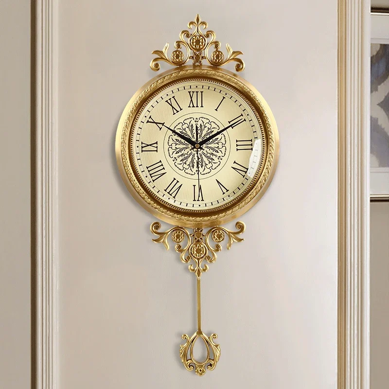 Aesthetic European Clock Living Room Interior Luxury Art Wall Clock Modern Creative Decoration Silent Horloge Murale Furniture