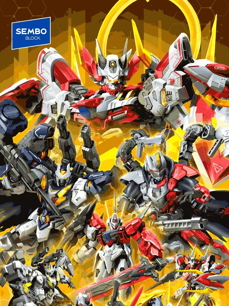 SEMBO Hemoxian Beweglicher Mecha-Bausatz, MOC-Actionfigur, Robotermodell, Bausteine, Blindbox-Spielzeug, Weihnachtsgeschenke – Detail 1