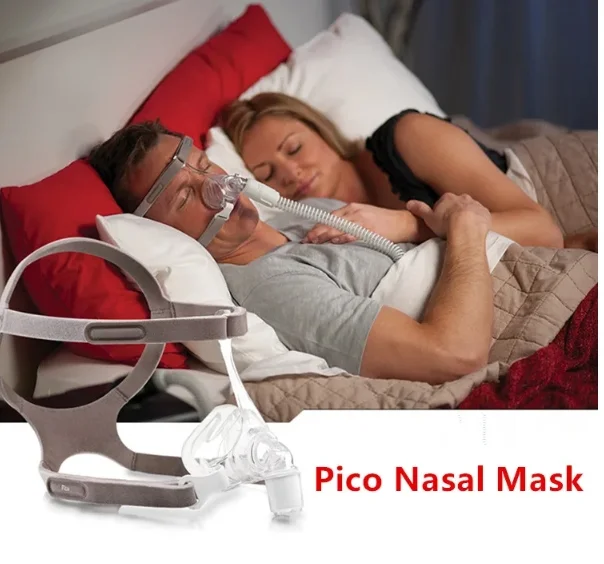 Nasal Mask With Headgear for For CPAP Respironics Pico Nose Mask for Home Sleep Apnea Anti Snoring Stopper