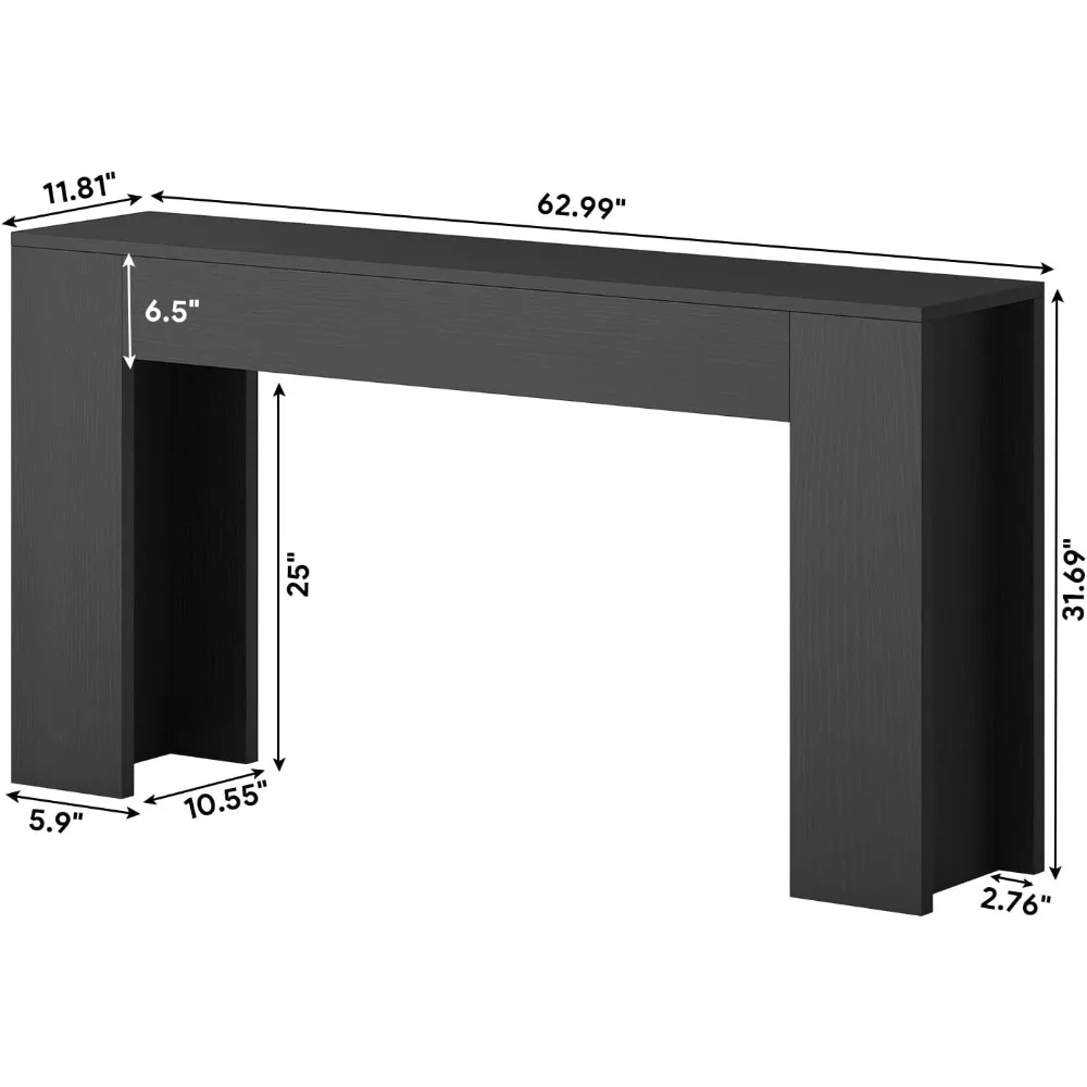 طاولة وحدة تحكم خشبية مُضاءة بإضاءة LED 63 مزرعة للمدخل والممر خلف الأريكة