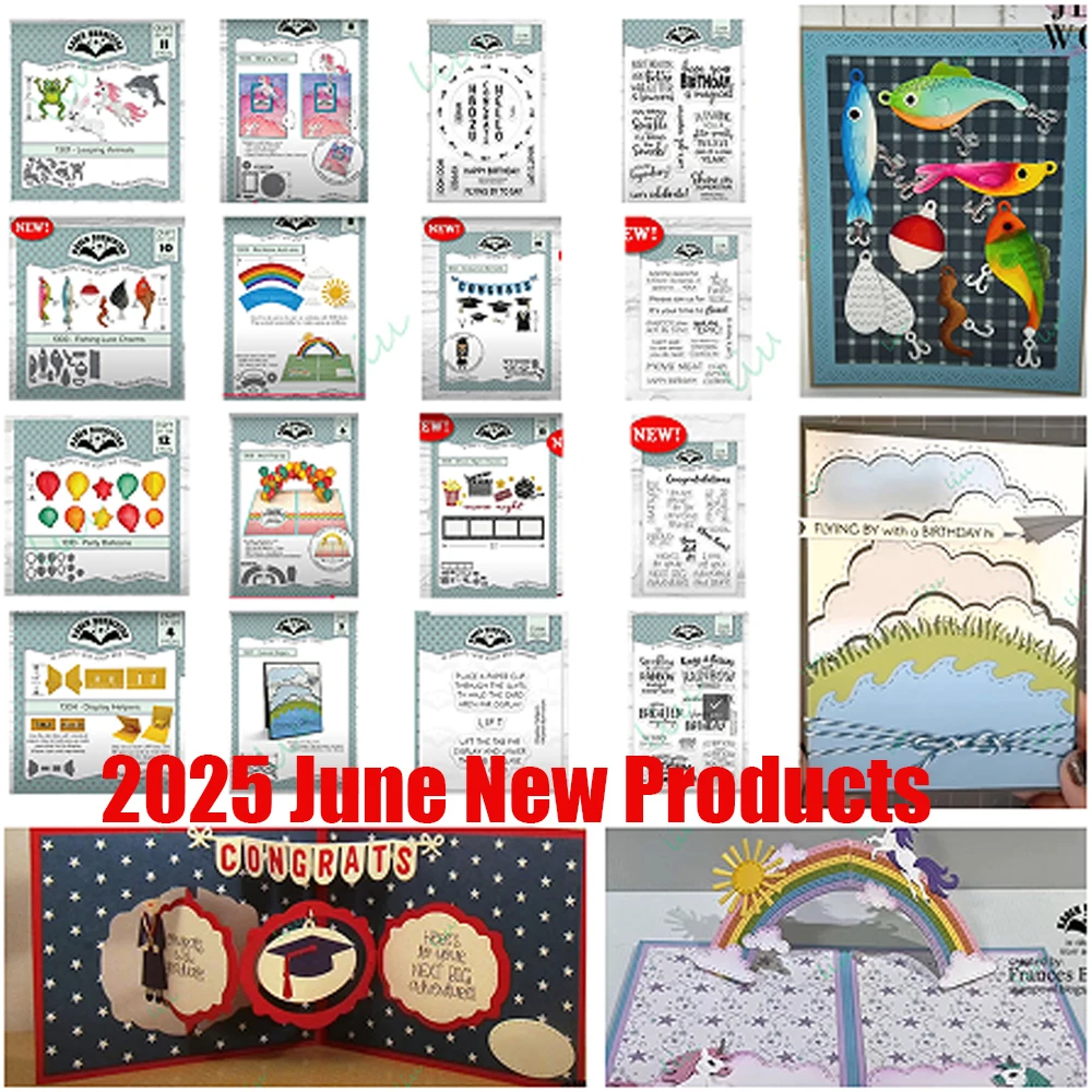 

2025 June New Metal Cutting Dies for DIY Holiday Gifts Greeting Handmade Calendar Graduation Season of Fish Balloon Bachelor Hat