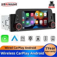 Wireless Carplay Android Auto 5-Inch Car Radio Bluetooth 1Din Universal Multimedia MP5 Player Touch Screen FM USB Mirror Link