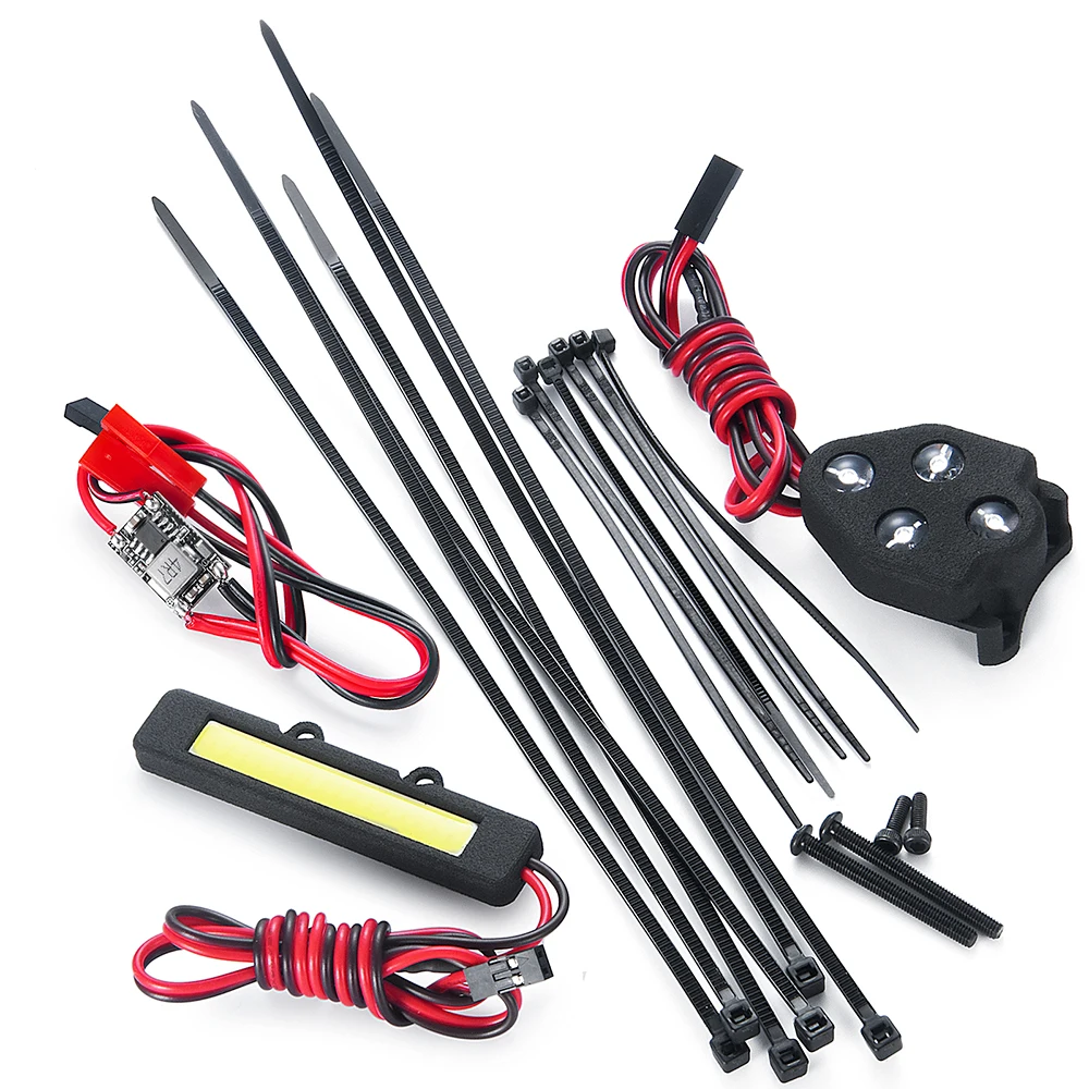 AXSPEED-barra de luz LED delantera y trasera, Kit completo para 1/8 Sledge 4WD Monster Truck, lámpara decorativa para coche, piezas de mejora