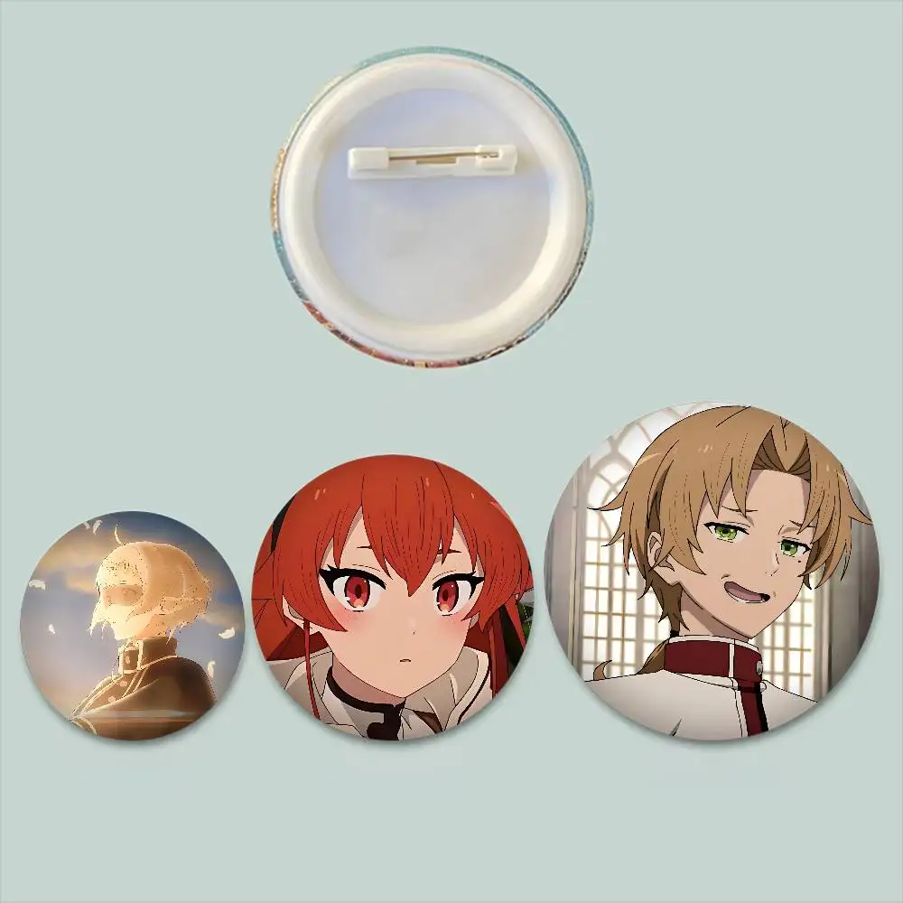 Cool Anime Cool Mushoku Tensei Badges 25 32 44 58 75 Mm Round Cosplay Pin Decor Fans Collect Friends Gifts Brooch Souvenir
