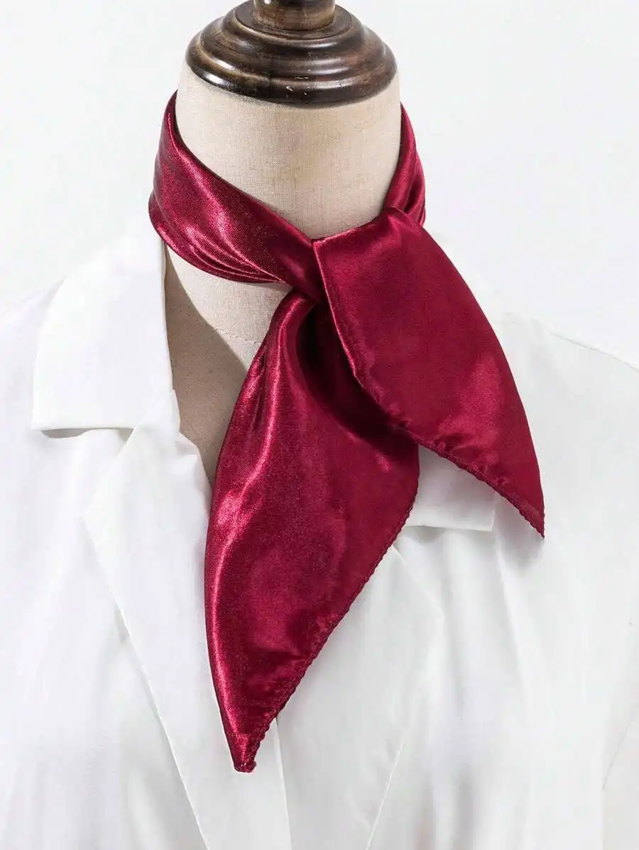 INNNEVV 1pc Elegant Satin Solid Color Square Scarf, Suitable For Parties And Celebrations,Beach,Holiday,Accessories,Travel