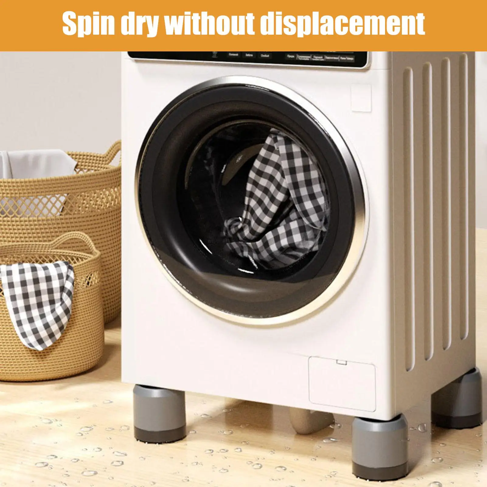 

Антивибрационные подушечки для стиральной машины. Антивибрационные подушечки для стиральной машины на присоске. Ограничители перемещения. Стиральная машина из 4 предметов.