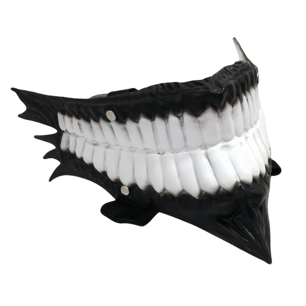 

Festival Party Performance Dress Up Mask Resin Half Face Mask Big Mouth With Long Teeth