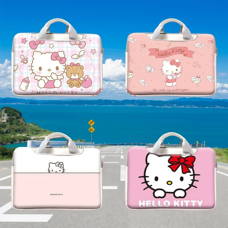 Sanrio Hello Kitty Cute Laptop Bag 13 14 15 16 Inch Waterproof Stitch Laptop Bag for Macbook Air Pro 17 Dell Huawei Handbag Gift