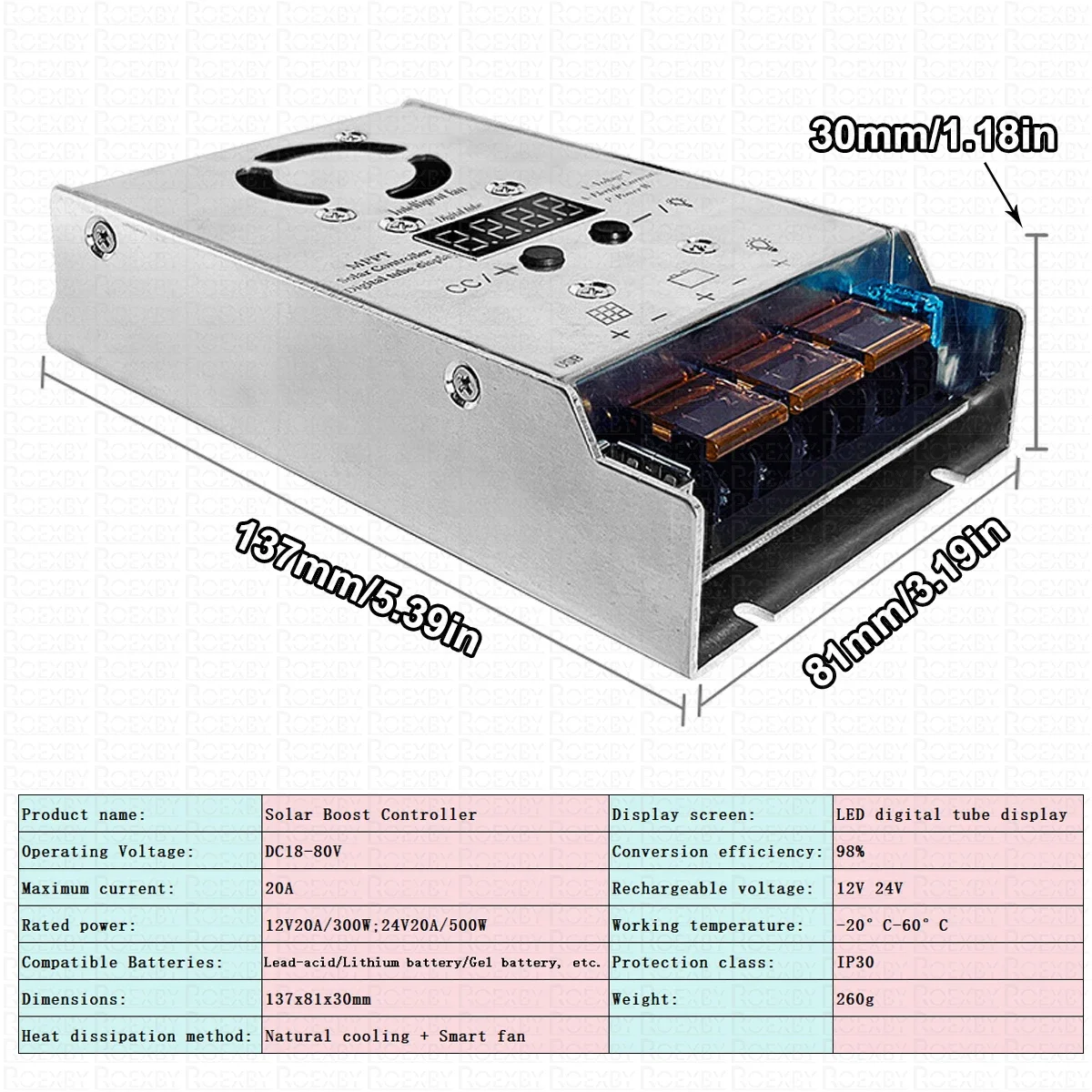 Imagem -05 - Mppt Stepdown Controlador Solar 450w 18v80v Carregamento de Entrada para 12v Bateria de Lítio Chumbo-ácido Gel 24v Rastreamento em Tempo Real Ajustável